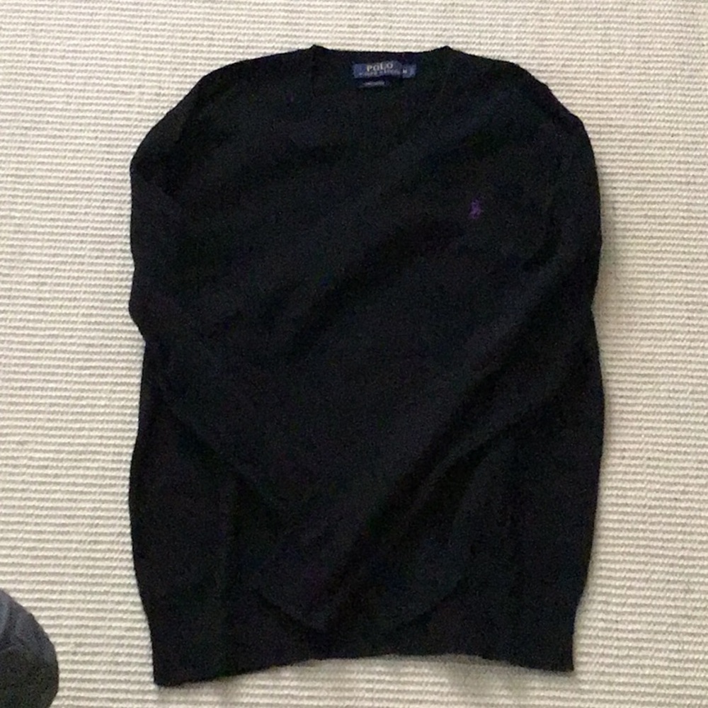 Polo V neck cotton sweater